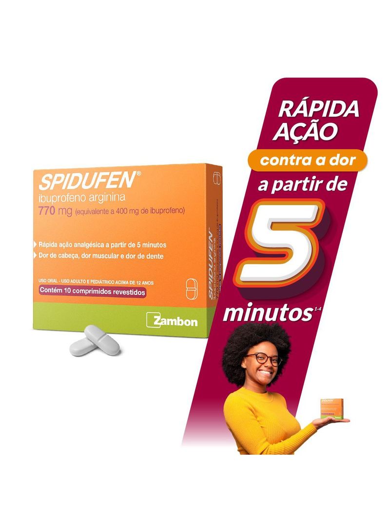 7898074610453-743370-Spidufen-770mg-Ibuprofeno-400mg-e-Arginina-370mg-Zambon-10-Comprimidos-Revestidos