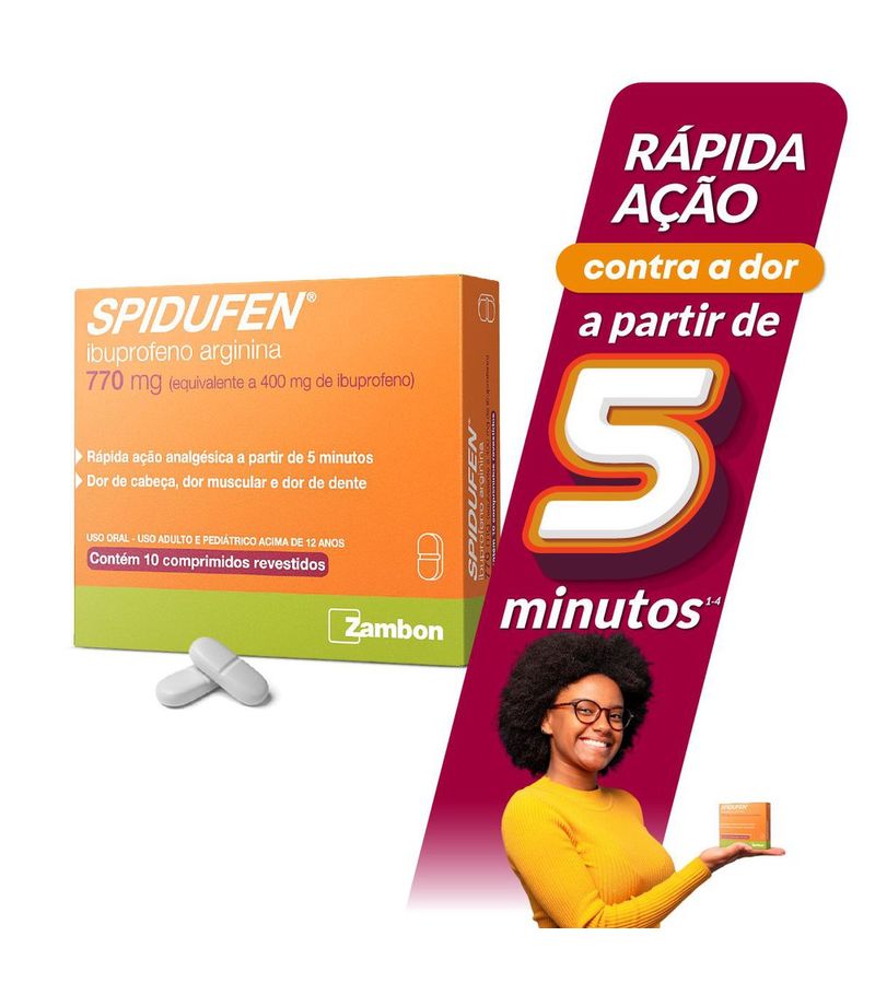 7898074610453-743370-Spidufen-770mg-Ibuprofeno-400mg-e-Arginina-370mg-Zambon-10-Comprimidos-Revestidos