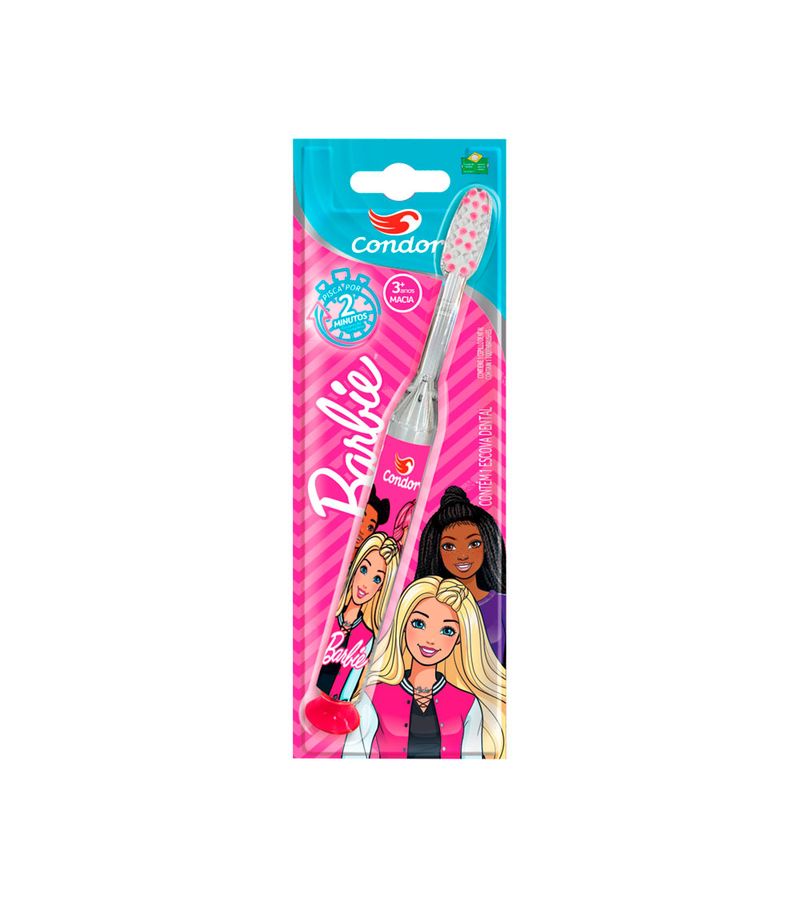 Escova-Dental-Condor-Barbie--3anos-Macia-Com-Luz-De-Led