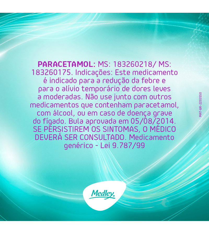Paracetamol-Medley-750mg-Com-20-Comprimidos