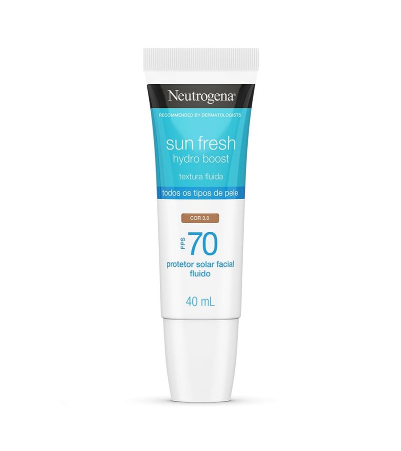 Protetor-Solar-Facial-Fps70-Neutrogena-Sun-Fresh-Hydro-Boost-Cor-3.0-40ml