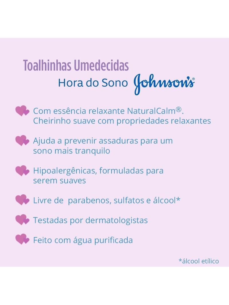 Toalhinha-Umedecida-Johnsons-Hora-do-Sono-48-Unidades---Beneficios