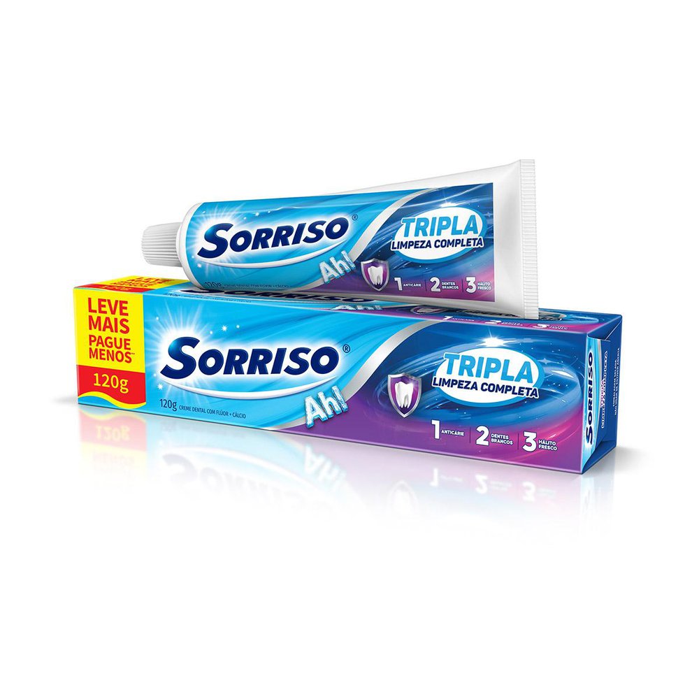 CREME DENTAL SORRISO TRIPLA LIMPEZA COMPLETA 120G - Preço Popular