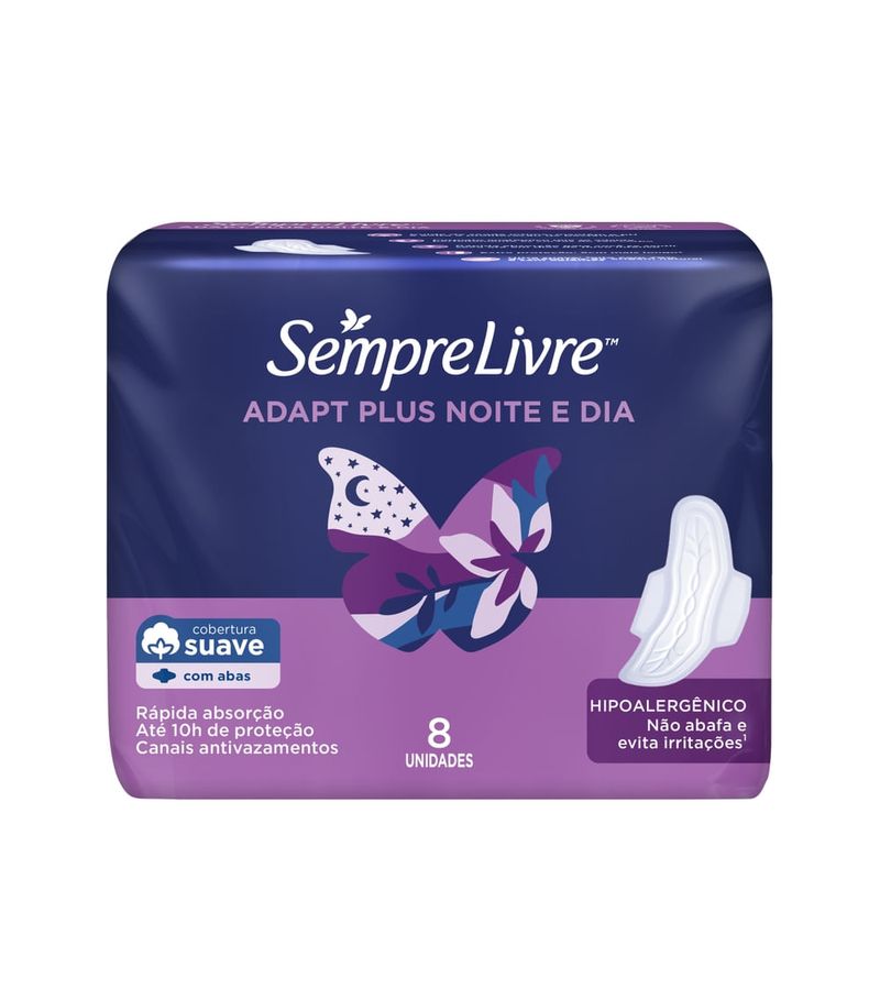 Absorvente-Sempre-Livre-Adapt-Plus-Note-E-Dia-Suave-Com-Abas-8-Unidades