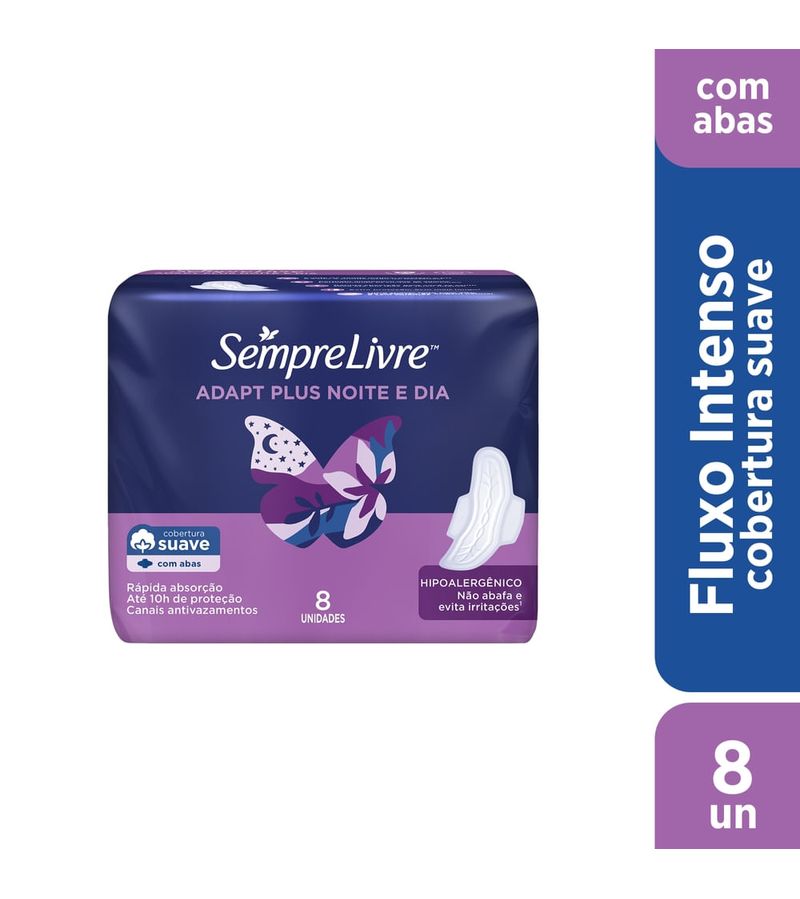 Absorvente-Sempre-Livre-Adapt-Plus-Note-E-Dia-Suave-Com-Abas-8-Unidades