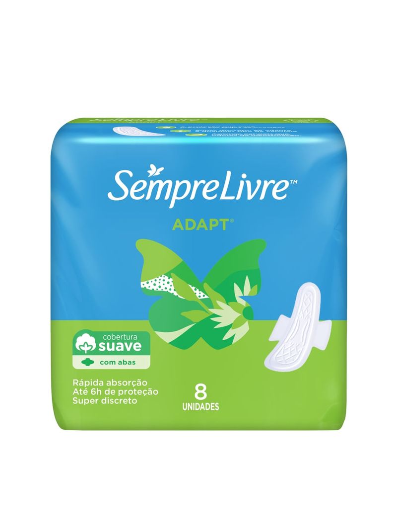Absorvente-Sempre-Livre-Adapt-Suave-Com-Abas-8-Unidades