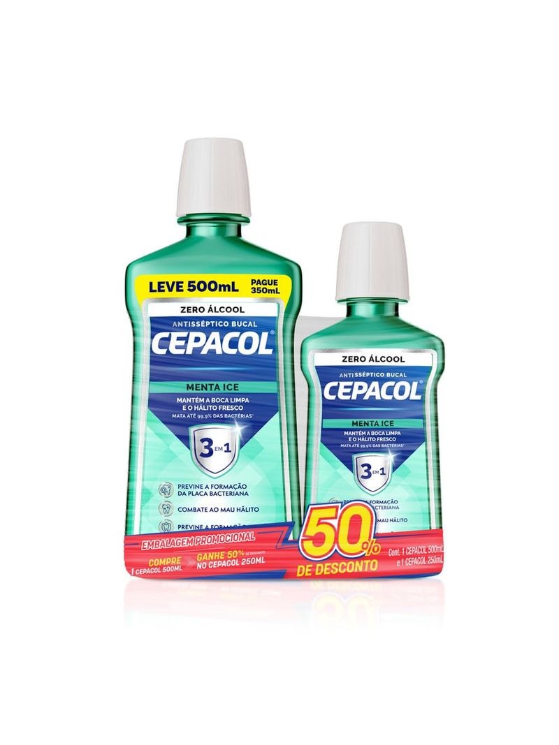 Antisseptico-Bucal-3-em-1-Menta-Ice-Cepacol-500ml-250ml-Zero-Alcool