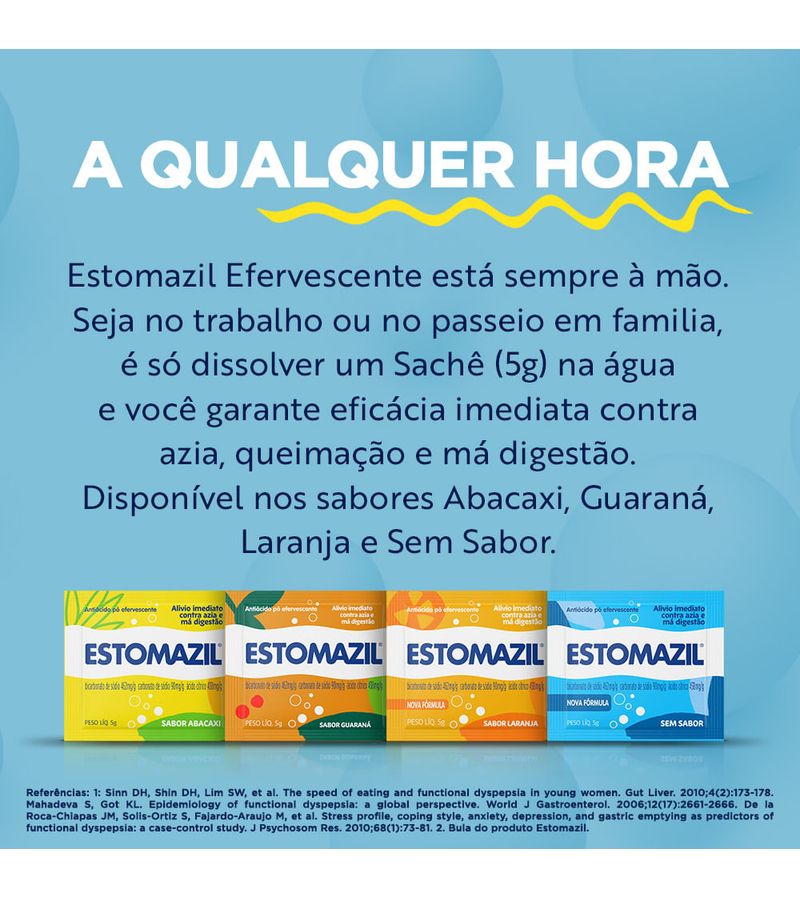 Antiacido-Po-Efervescente-Abacaxi-Estomazil-6-Saches-Embalagem-Economica