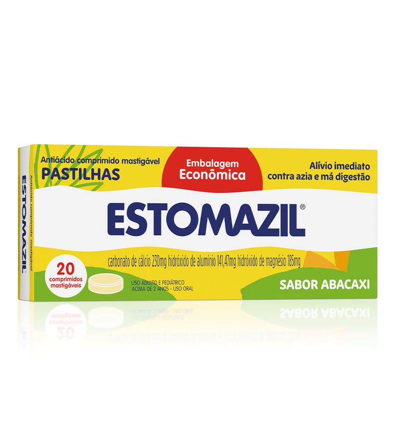 Antiacido-Pastilha-Mastigavel-Abacaxi-Estomazil-20-Comprimidos-Embalagem-Economica