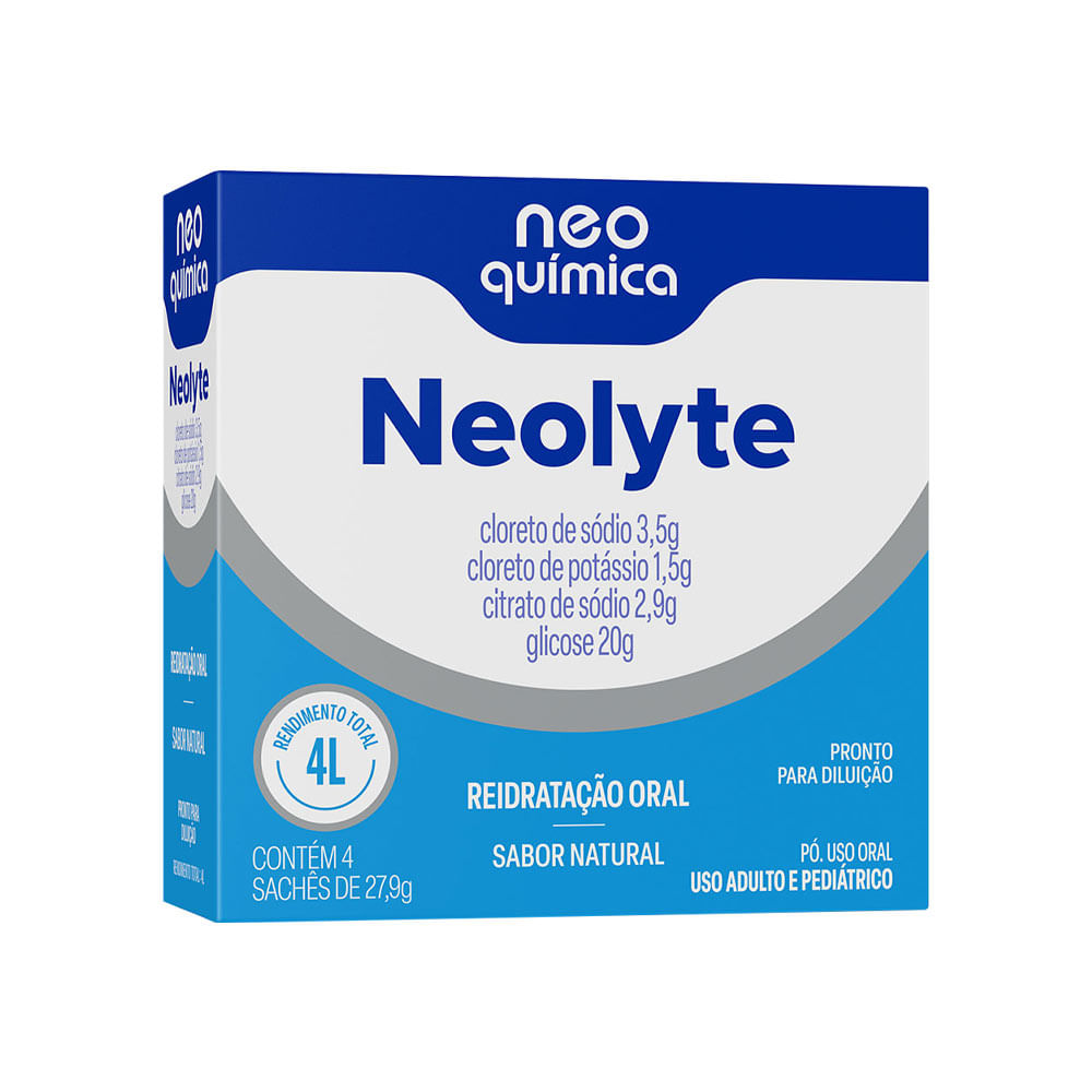 Reidratação Oral Neolyte Sabor Natural Com 4 Sachê de 27,9g Cada Neo Química