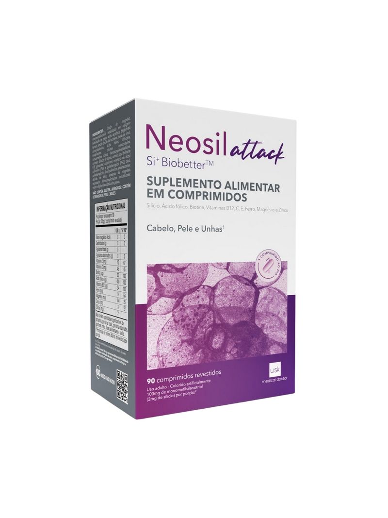 Suplemento-Alimentar-Neosil-Attack-Cabelo-Pele-E-Unha-90-Comprimidos