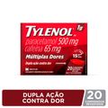 Tylenol Dc 1g Multiplas Dores Paracetamol 500mg + Cafeina 65mg 20  Comprimidos