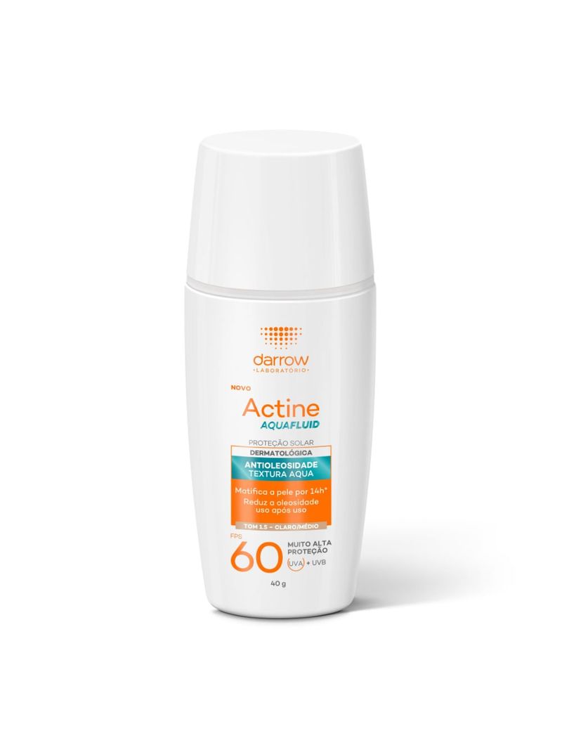 protetor solar facial dermatologico darrow actine aquafluid fps60 tom 15 claromedio 40g 01