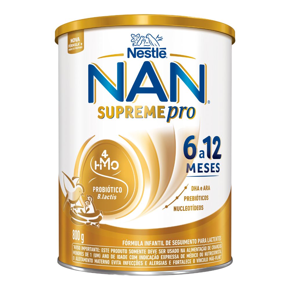 Fórmula NAN Infantil Supreme Pro 2 6 a 12 Meses 800g - Preço Popular