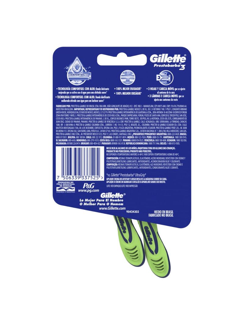 aparelho gillette prestobarba 3 sense care com 2 unidades 02