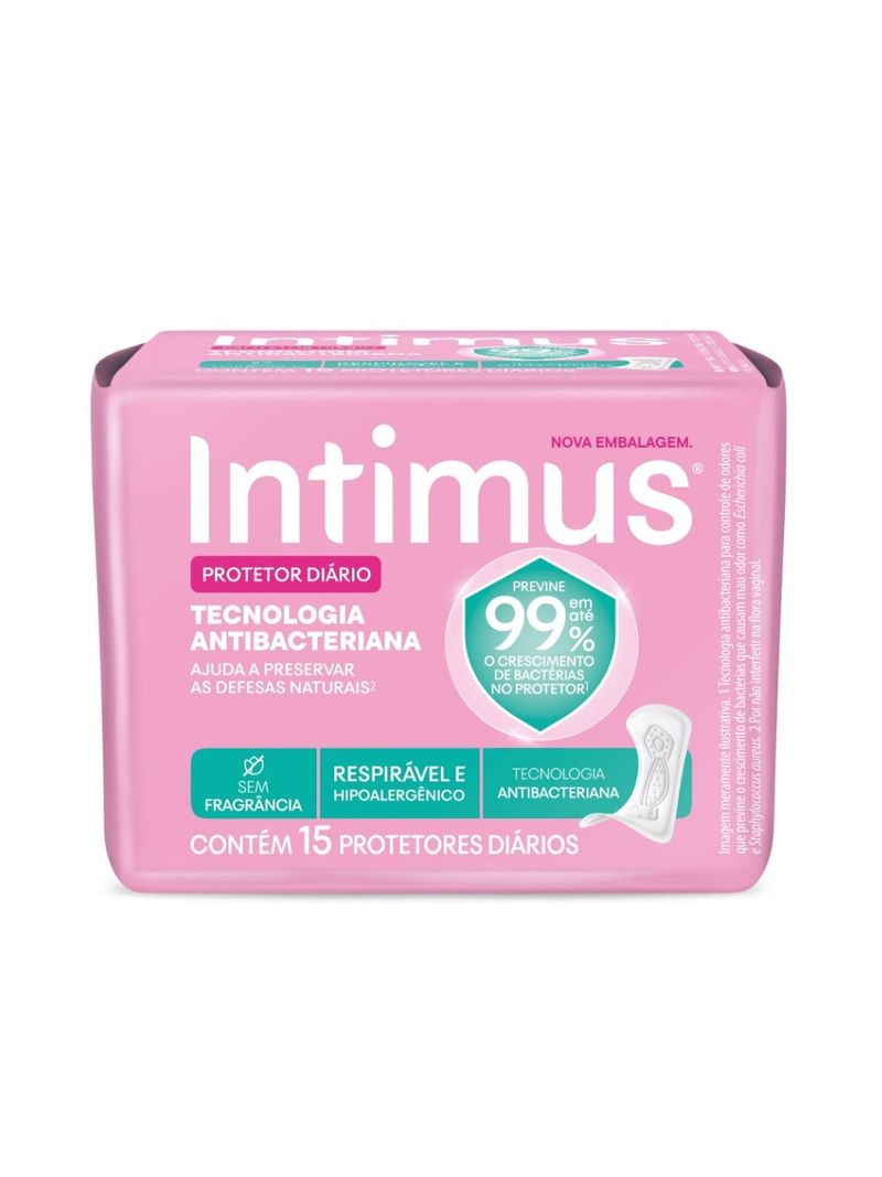 protetor diario intimus tecnologia antibacteriana 15 unidades 01