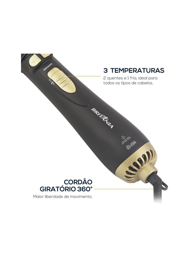 ESCOVA SECADORA DE CABELO ROTATIVA BRITANIA BER20PD BIVOLT