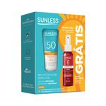 KIT PROTETOR SOLAR SUNLESS FPS50 120G + GRÁTIS MINI ÓLEO BRONZEADOR FPS6  URUCUM 50ML