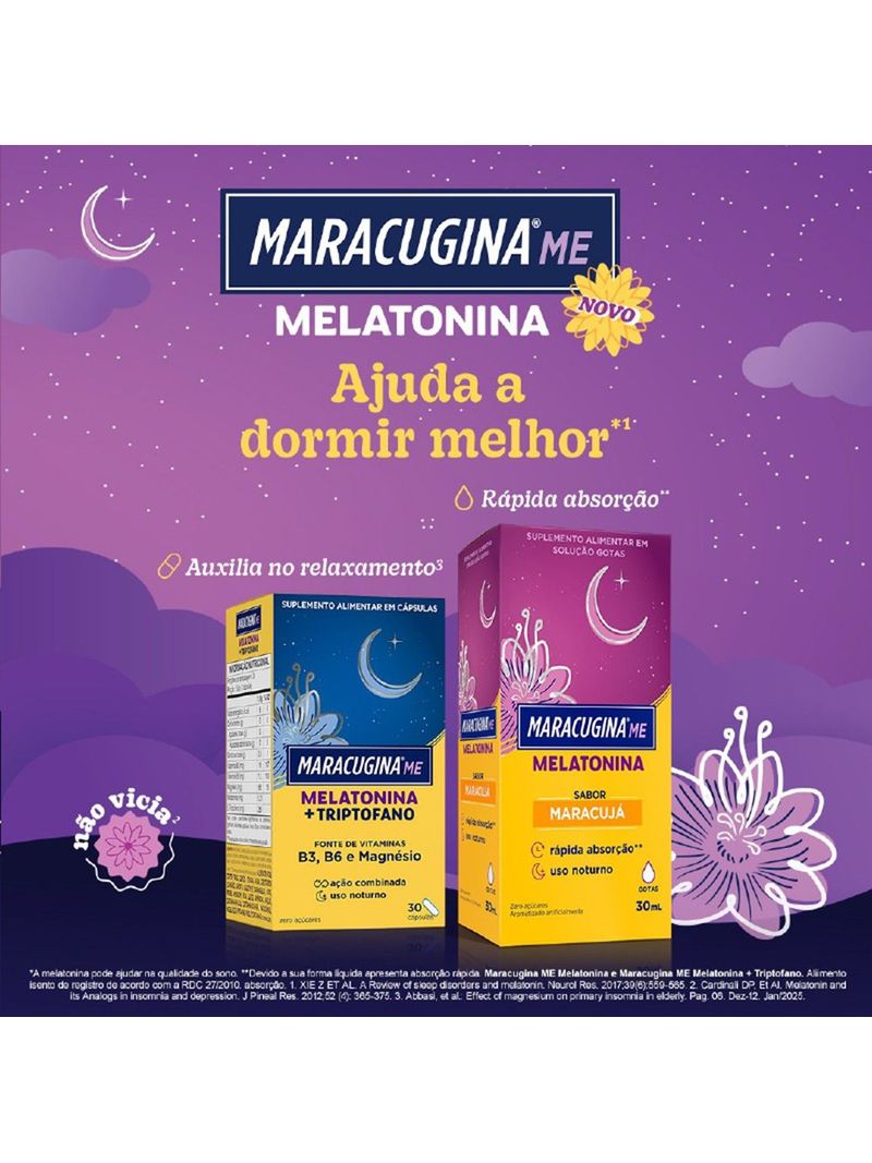 SUPLEMENTO MARACUGINA ME MELATONINA + TRIPTOFANO 30 CÁPSULAS