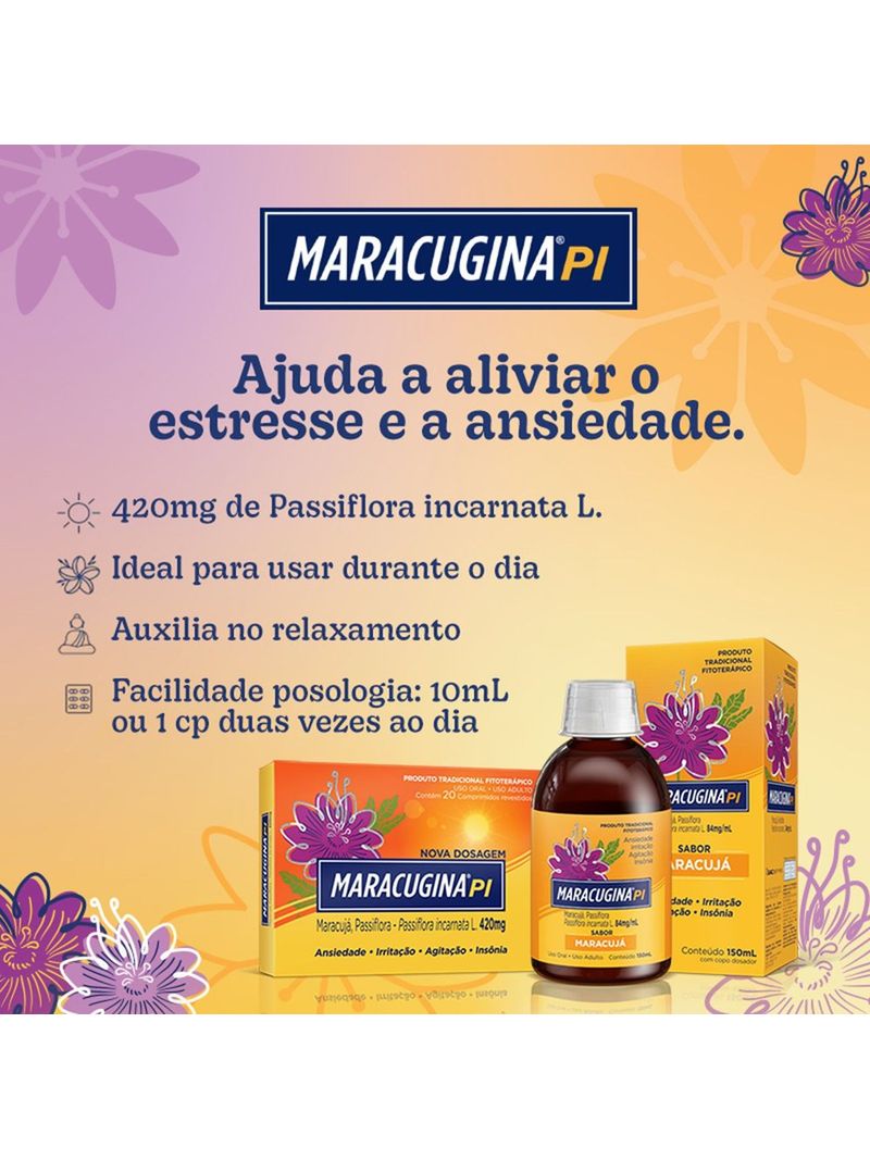 CALMANTE FITOTERÁPICO MARACUGINA PI 84MG/ML MARACUJÁ 150ML
