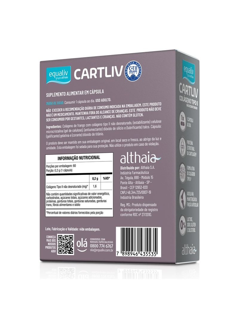 EQUALIV CARTLIV COM 60 CÁPSULAS