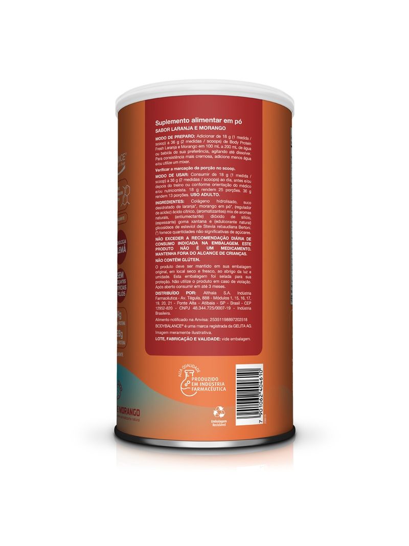 BODY PROTEIN FRESH EQUALIV SABOR LARANJA E MORANGO 450GR