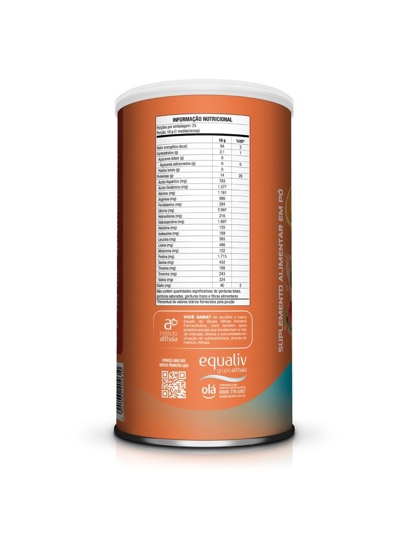 BODY PROTEIN FRESH EQUALIV SABOR LARANJA E MORANGO 450GR