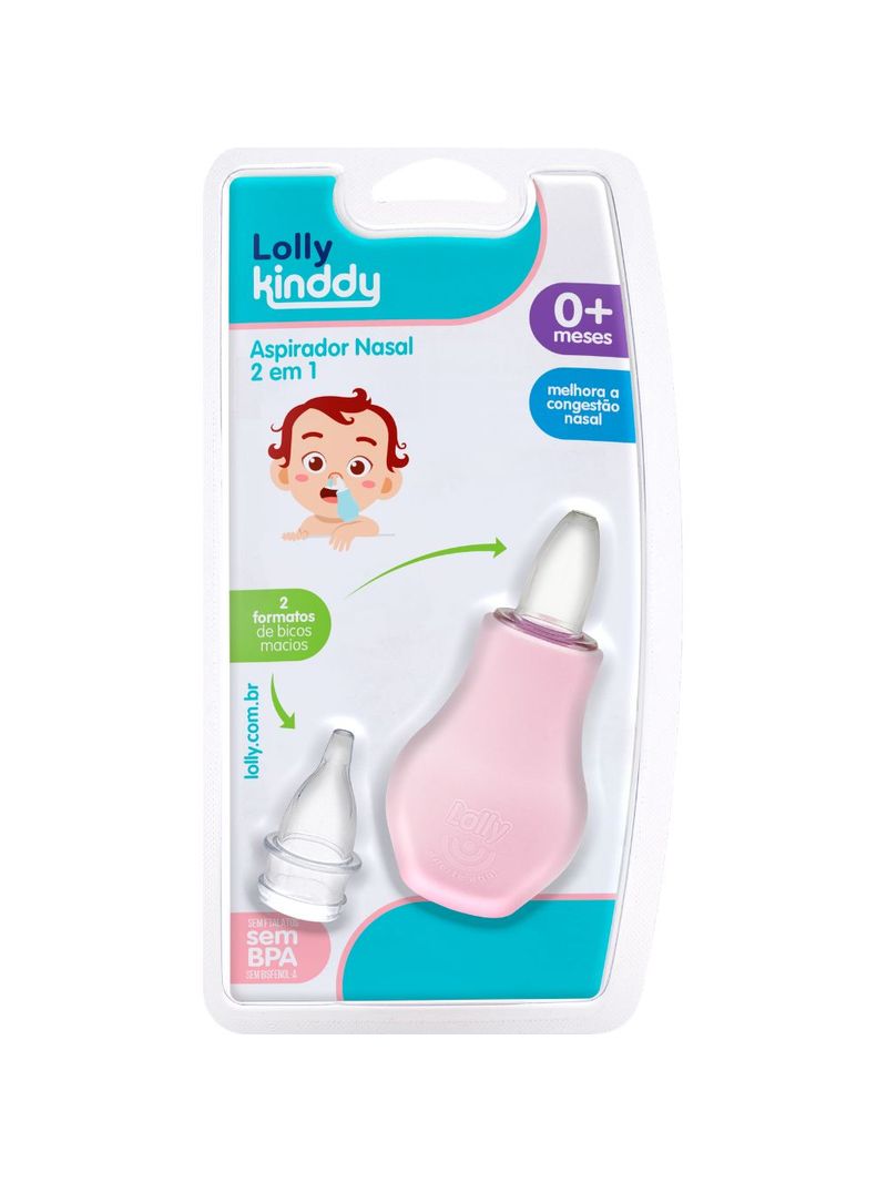 ASPIRADOR NASAL LOLLY KINDDY 2 EM 1 ROSA
