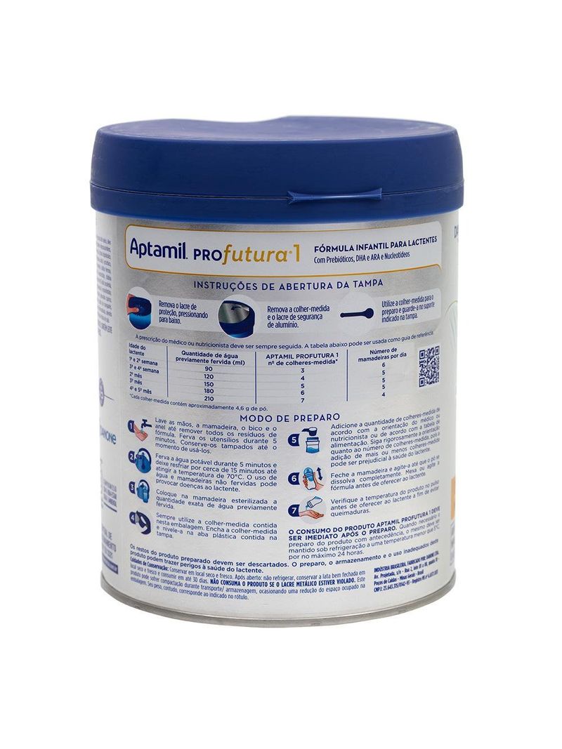 FÓRMULA INFANTIL APTAMIL PROFUTURA 1 800G 0-6 MESES