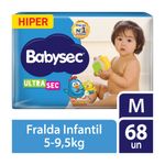 FRALDA BABYSEC ULTRASEC GALINHA PINTADINHA HIPER M 68 UNIDADES